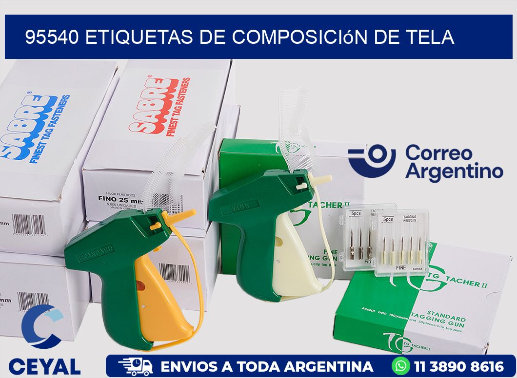 95540 Etiquetas de Composición de Tela