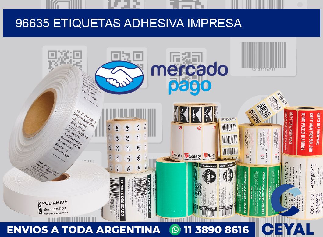 96635 etiquetas adhesiva impresa