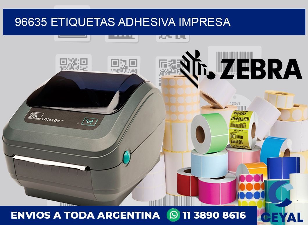 96635 etiquetas adhesiva impresa