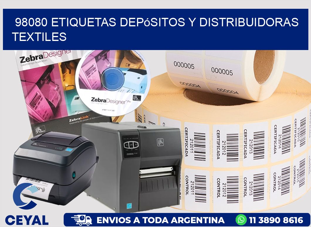 98080 Etiquetas depósitos y distribuidoras textiles
