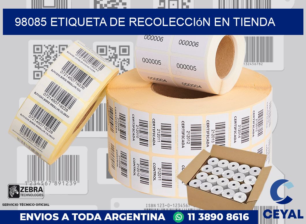 98085 Etiqueta de recolección en tienda