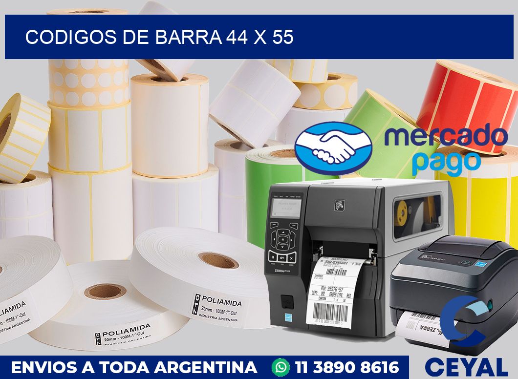 Codigos de barra 44 x 55