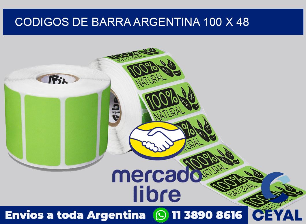 Codigos de barra Argentina 100 x 48