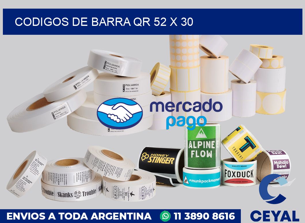 Codigos de barra QR 52 x 30