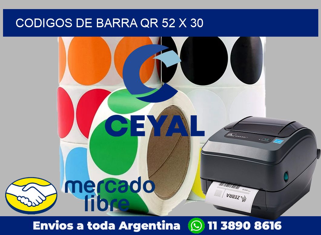 Codigos de barra QR 52 x 30