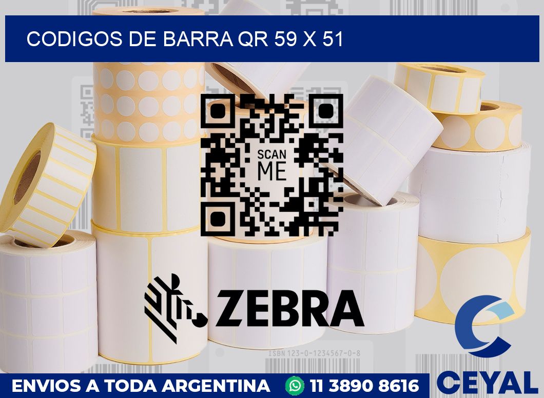 Codigos de barra QR 59 x 51