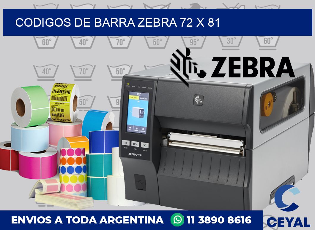 Codigos de barra Zebra 72 x 81