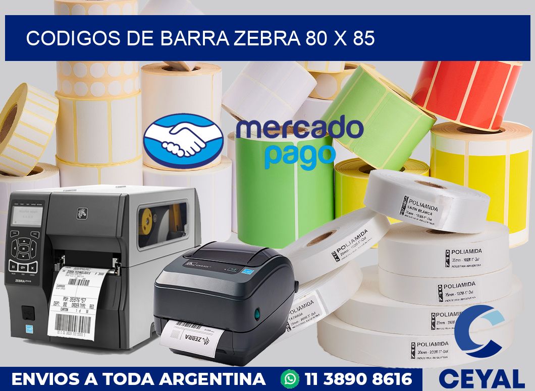 Codigos de barra Zebra 80 x 85
