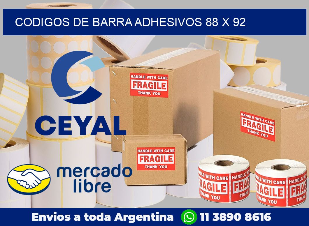 Codigos de barra adhesivos 88 x 92