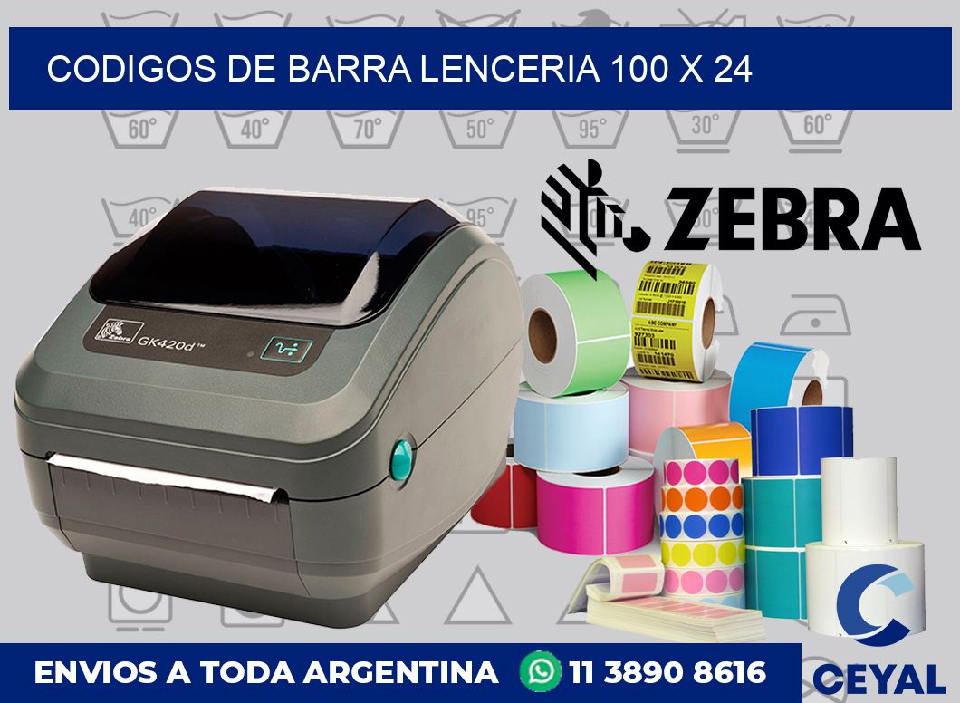 Codigos de barra lenceria 100 x 24