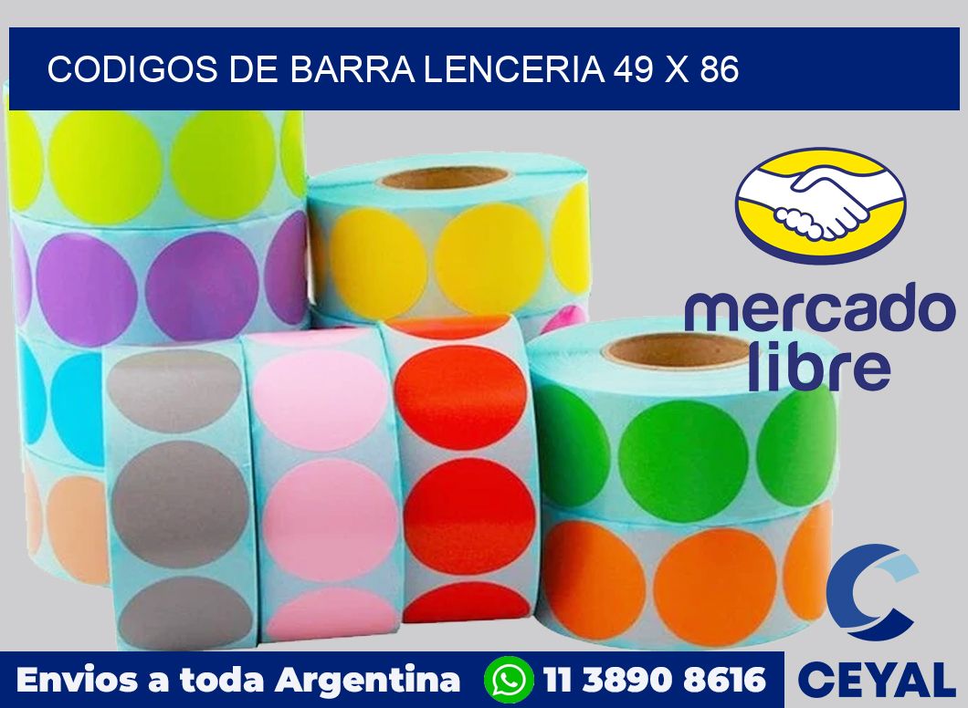 Codigos de barra lenceria 49 x 86