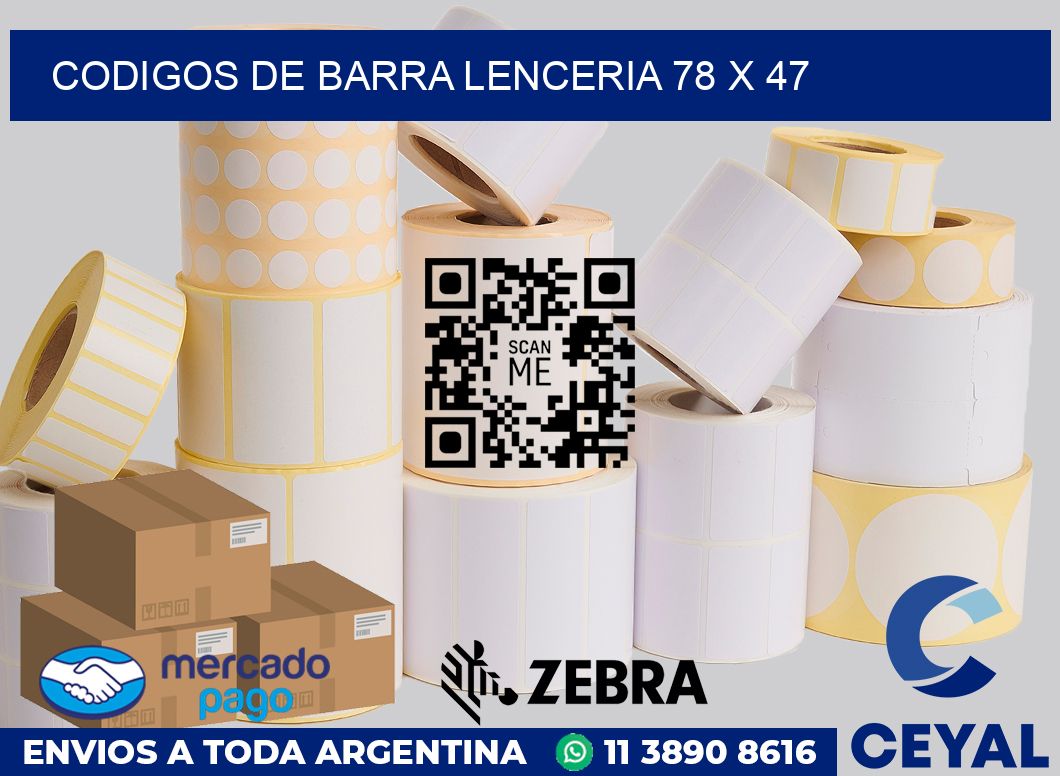 Codigos de barra lenceria 78 x 47