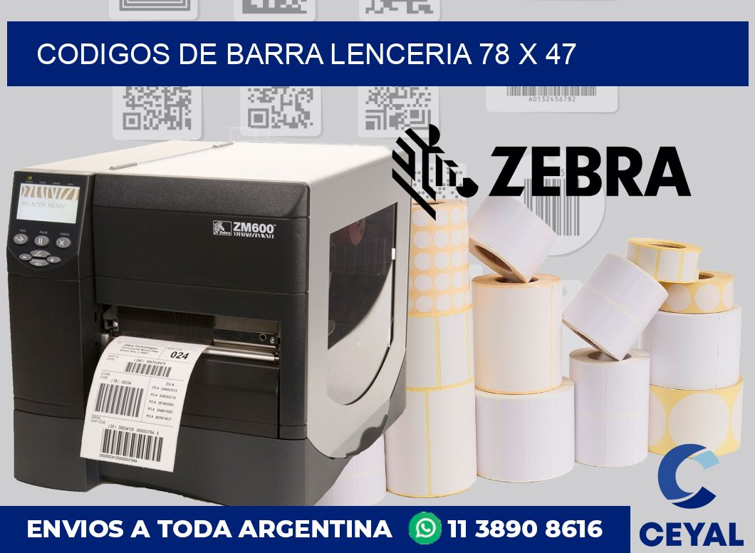 Codigos de barra lenceria 78 x 47