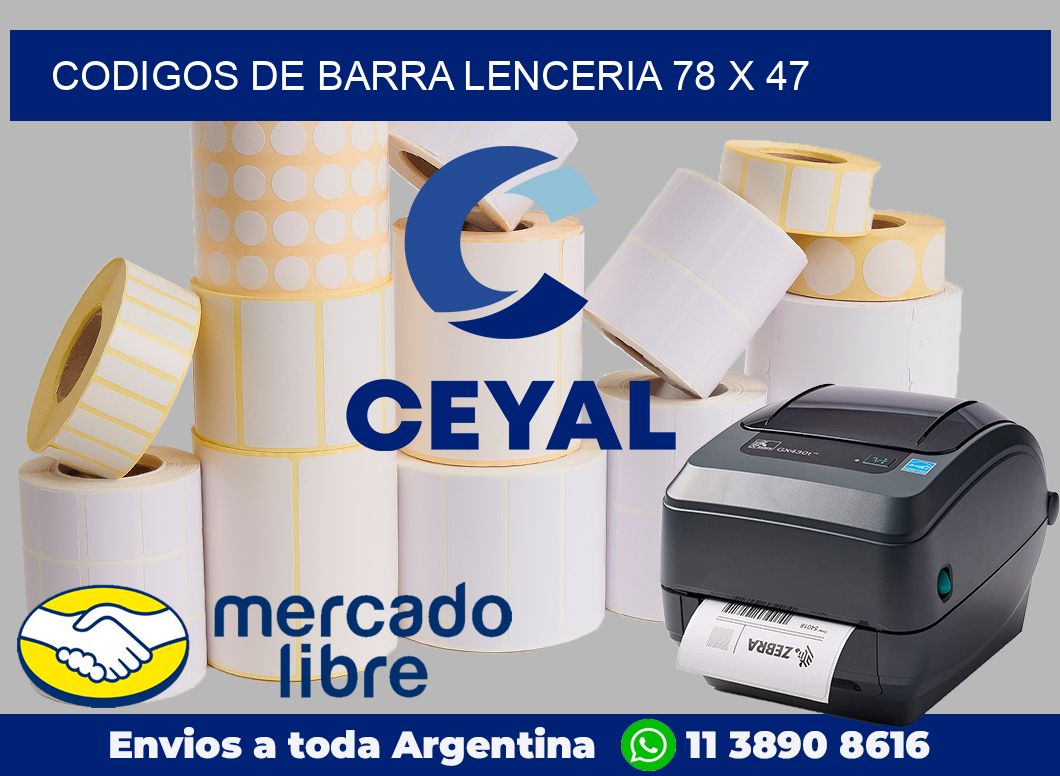 Codigos de barra lenceria 78 x 47