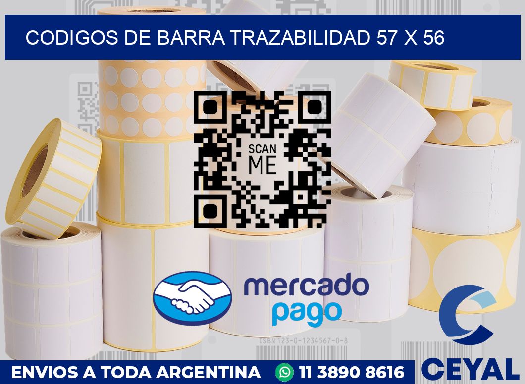 Codigos de barra trazabilidad 57 x 56