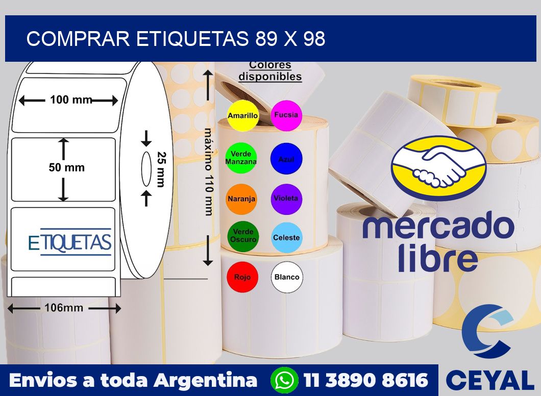 Comprar etiquetas 89 x 98