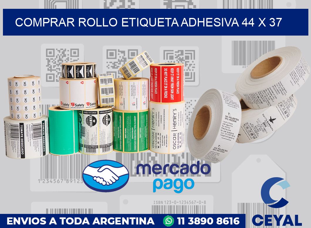 Comprar rollo etiqueta adhesiva 44 x 37