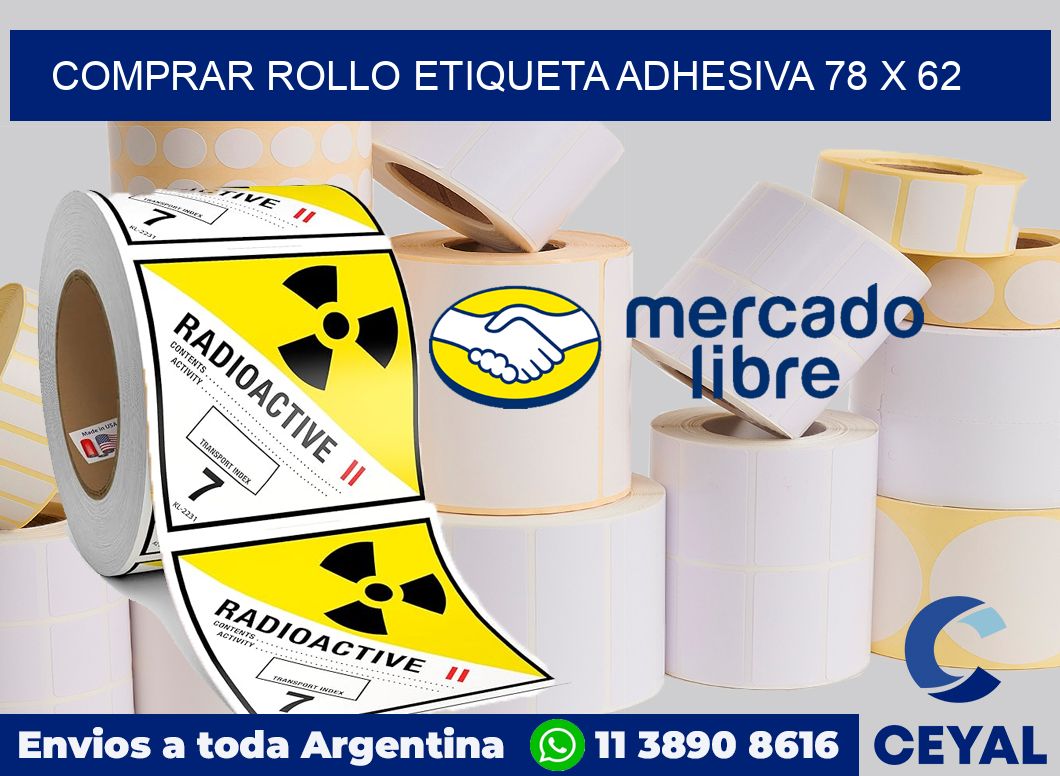 Comprar rollo etiqueta adhesiva 78 x 62