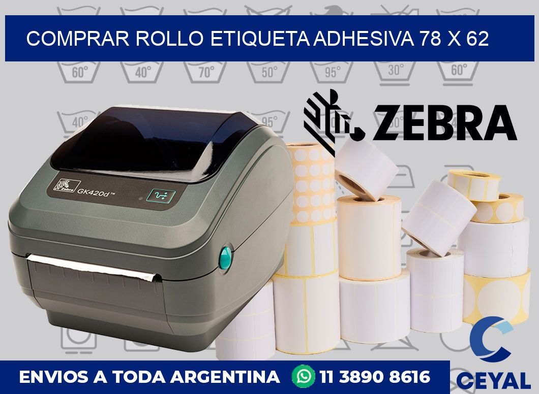 Comprar rollo etiqueta adhesiva 78 x 62