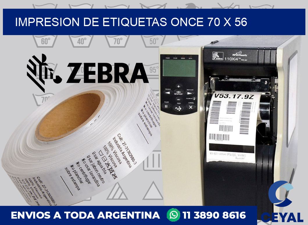 Impresion de etiquetas Once 70 x 56