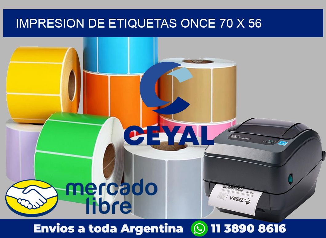 Impresion de etiquetas Once 70 x 56