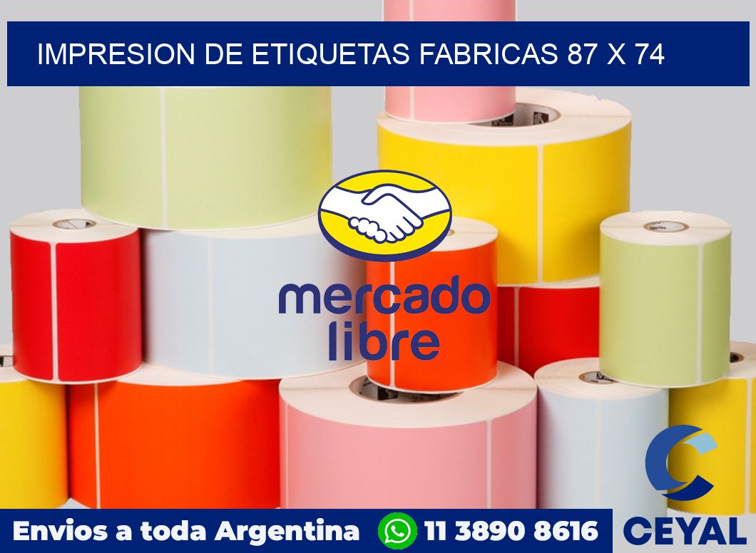 Impresion de etiquetas fabricas 87 x 74
