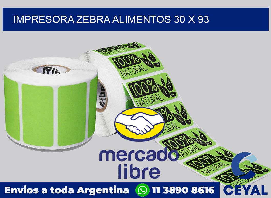 Impresora Zebra alimentos 30 x 93