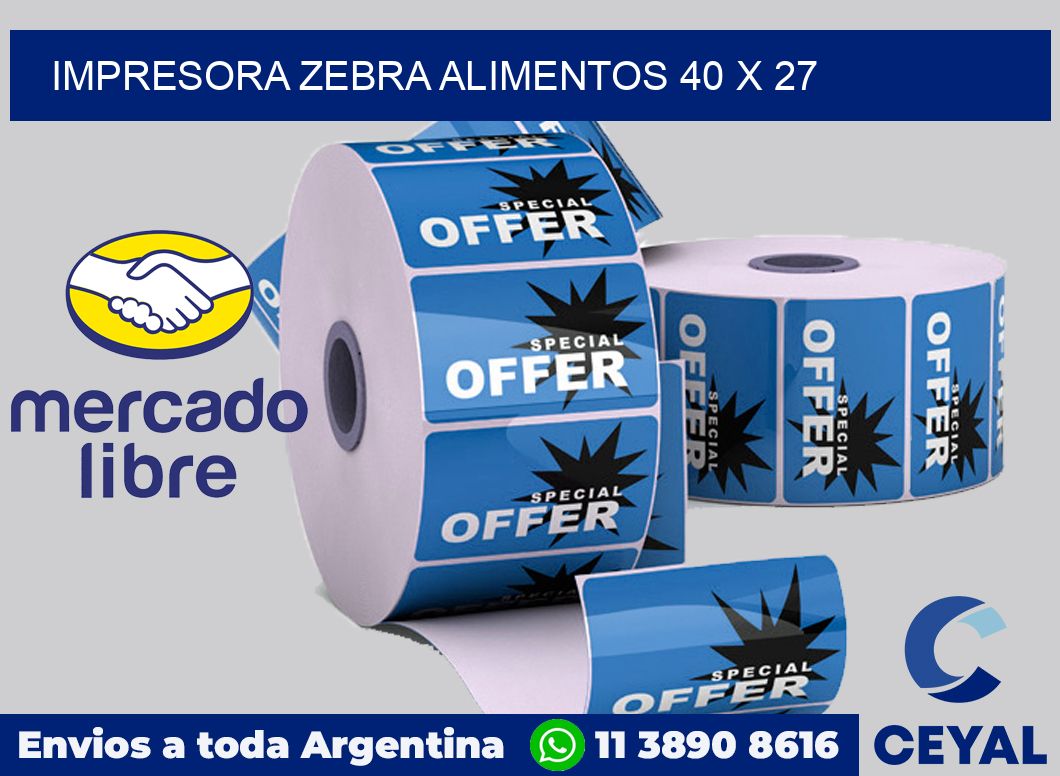 Impresora Zebra alimentos 40 x 27