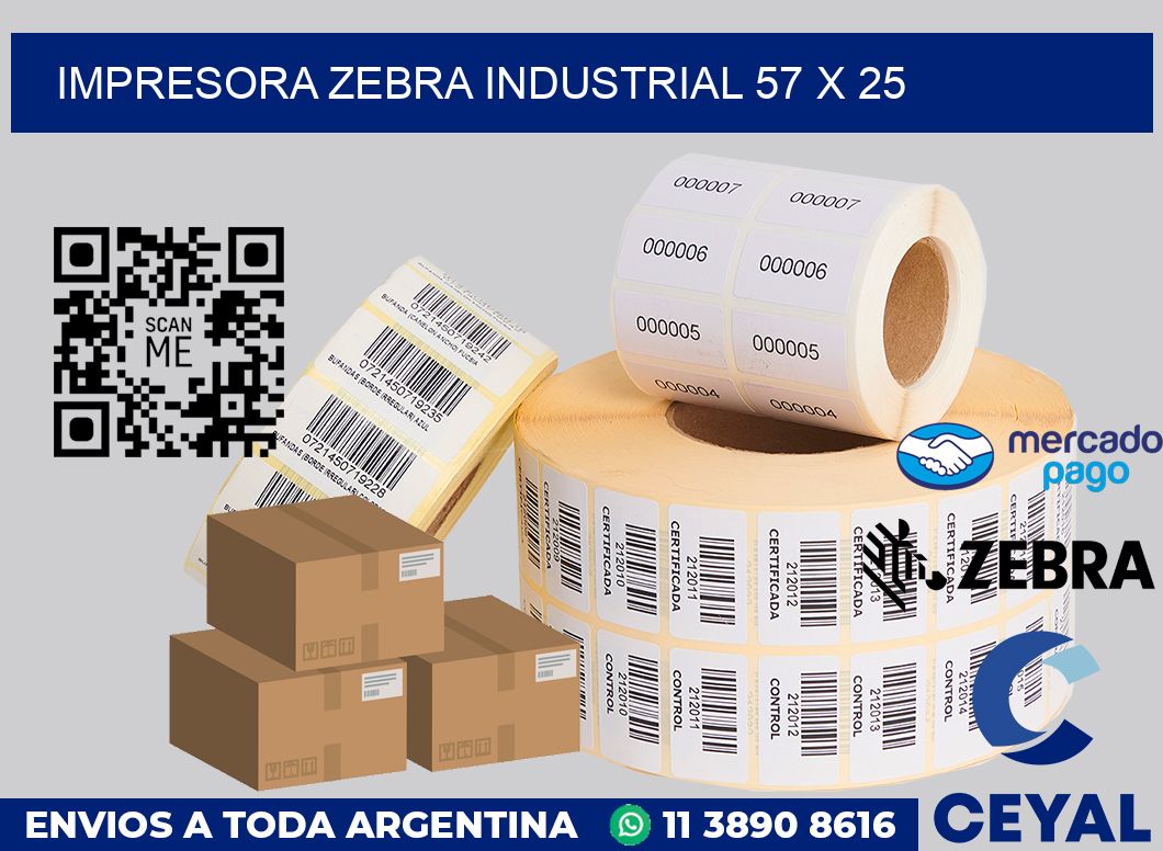 Impresora Zebra industrial 57 x 25