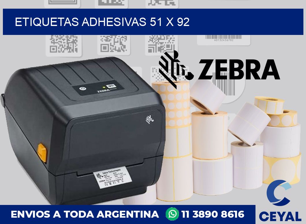 etiquetas adhesivas 51 x 92