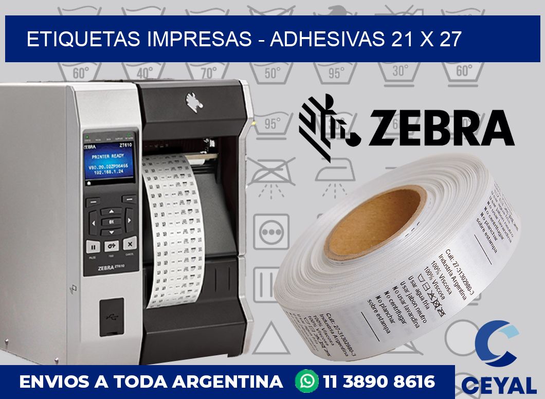 etiquetas impresas - Adhesivas 21 x 27
