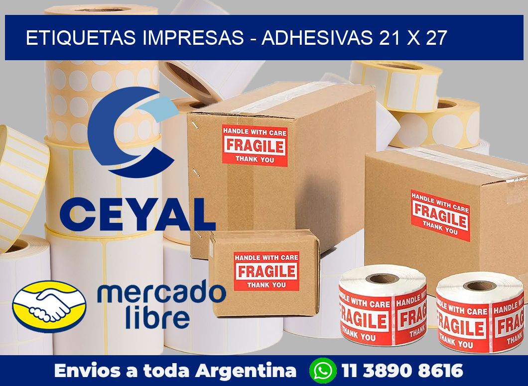 etiquetas impresas - Adhesivas 21 x 27