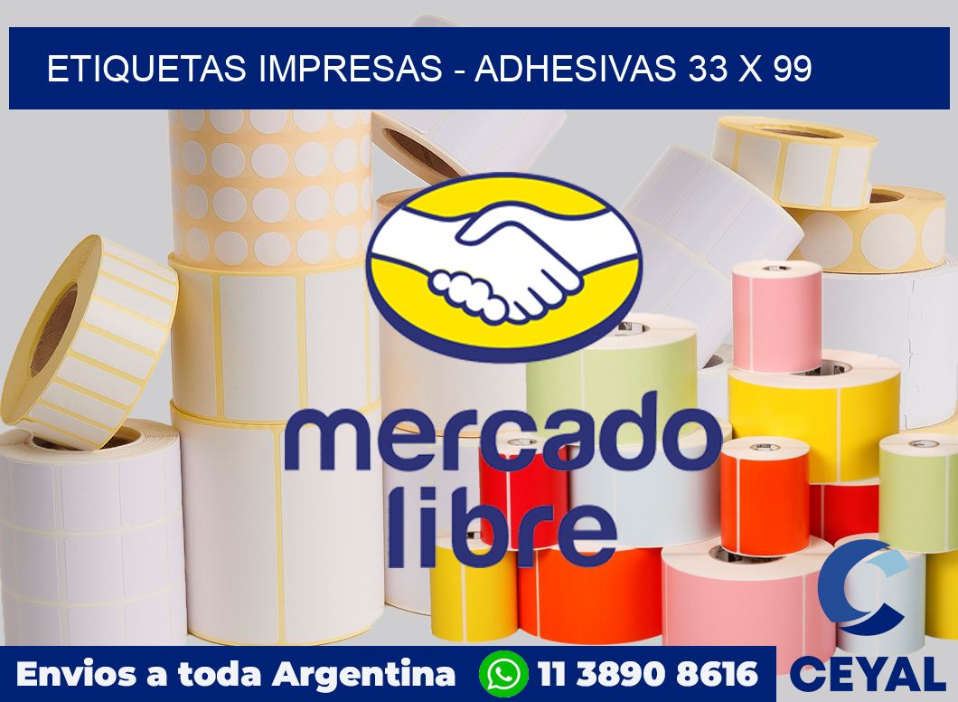 etiquetas impresas - Adhesivas 33 x 99