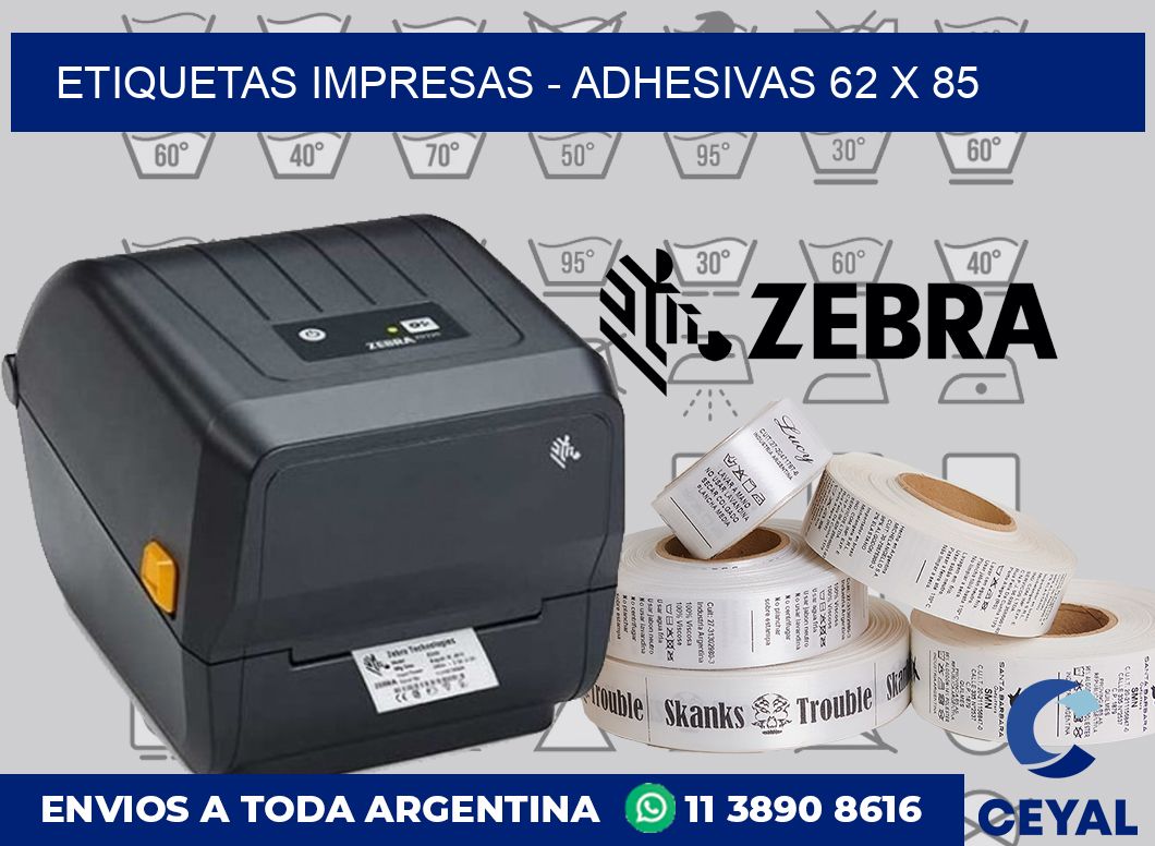 etiquetas impresas – Adhesivas 62 x 85