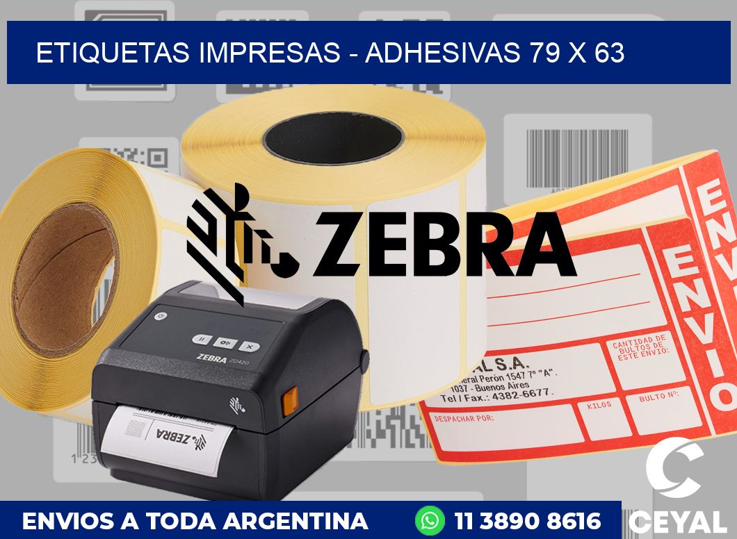 etiquetas impresas - Adhesivas 79 x 63