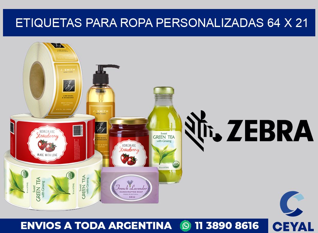 etiquetas para ropa personalizadas 64 x 21