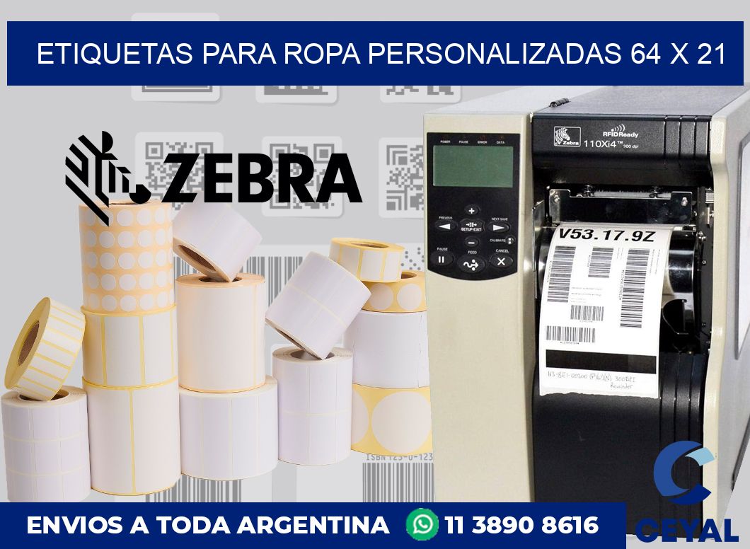etiquetas para ropa personalizadas 64 x 21