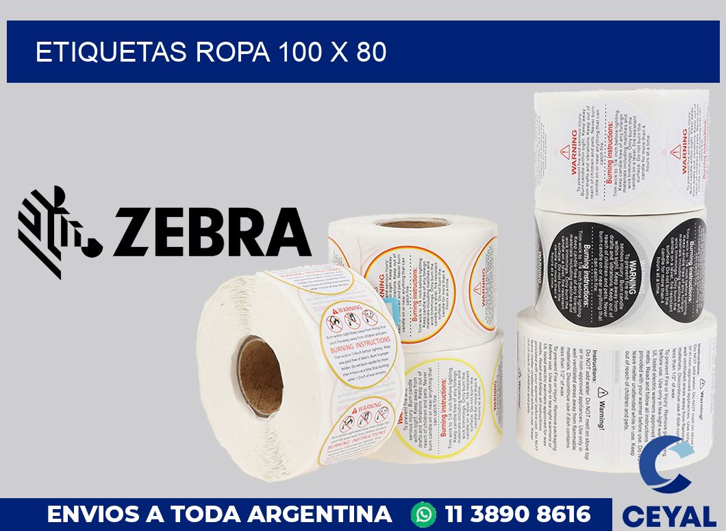 etiquetas ropa 100 x 80