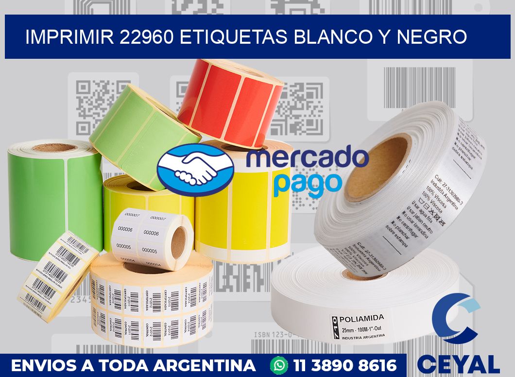 imprimir 22960 etiquetas blanco y negro