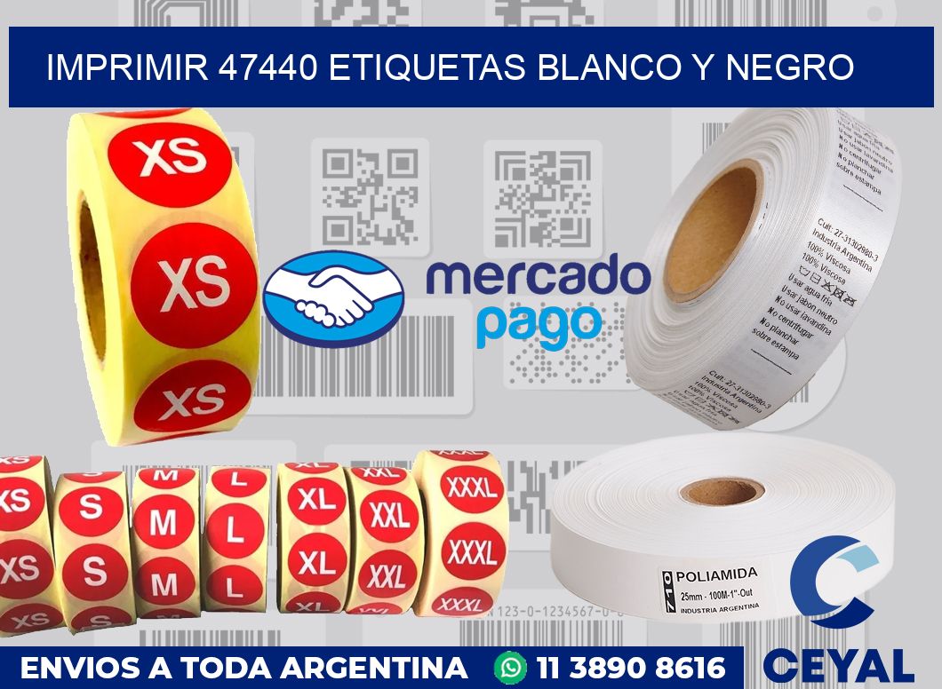 imprimir 47440 etiquetas blanco y negro