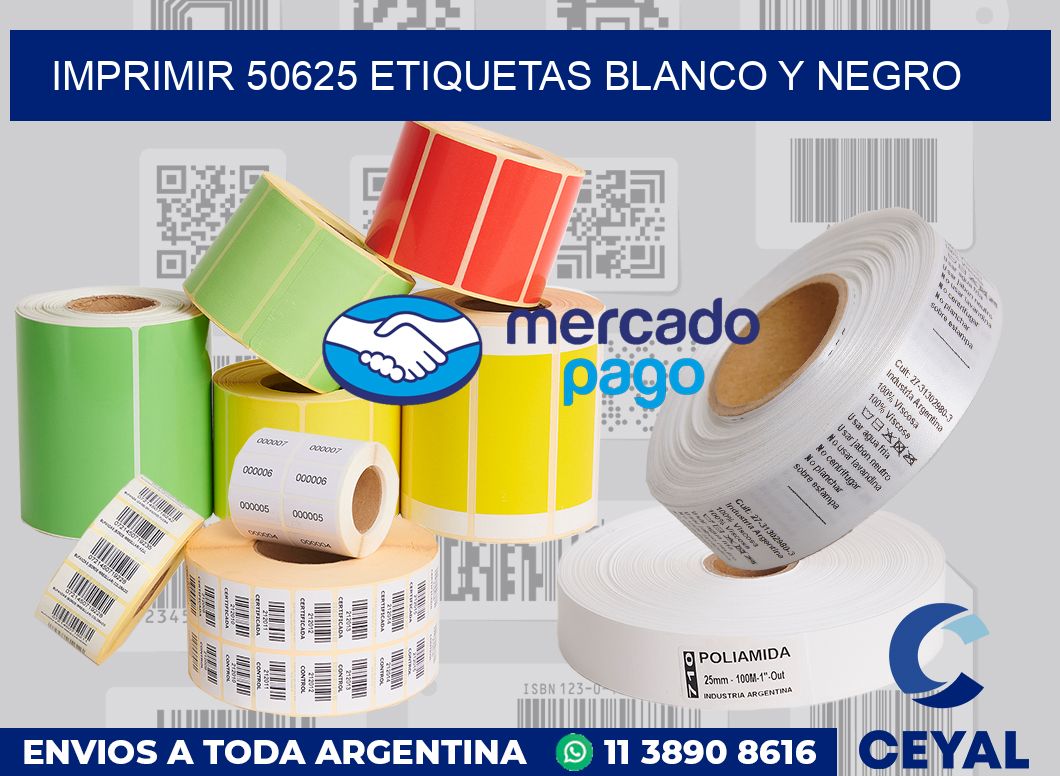 imprimir 50625 etiquetas blanco y negro