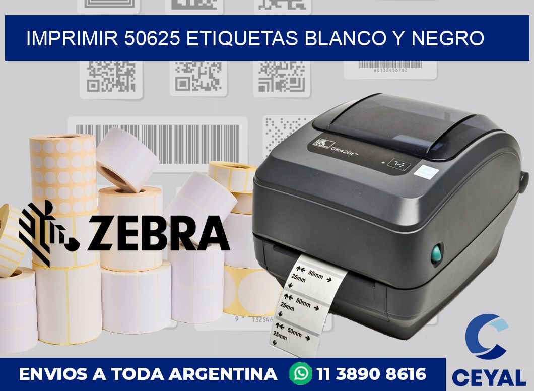 imprimir 50625 etiquetas blanco y negro