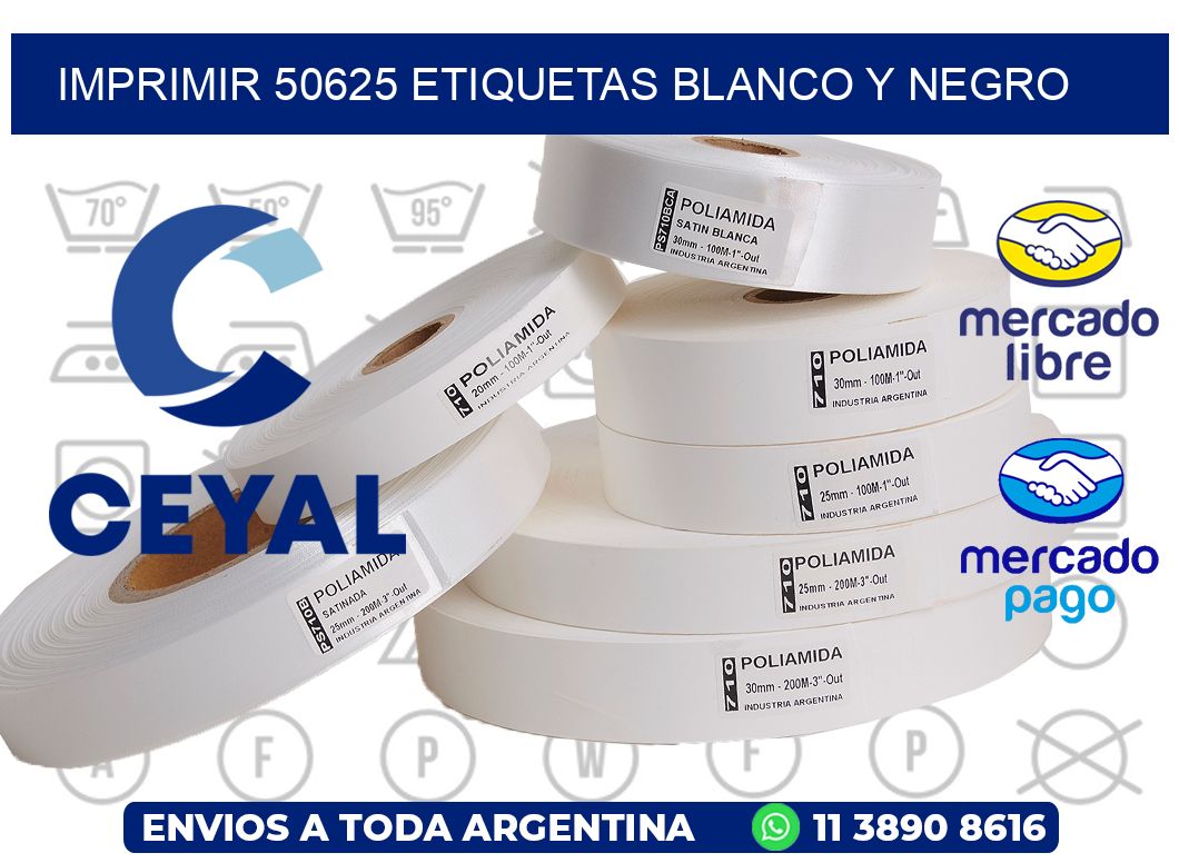 imprimir 50625 etiquetas blanco y negro