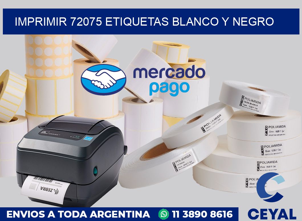 imprimir 72075 etiquetas blanco y negro