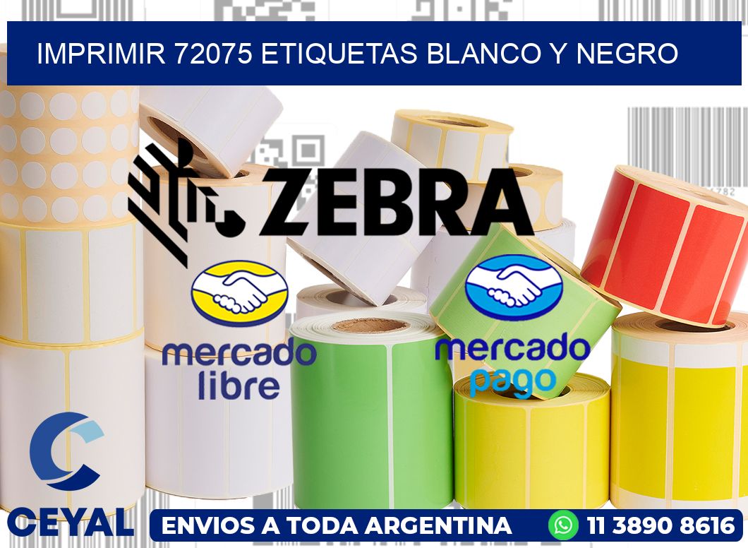 imprimir 72075 etiquetas blanco y negro