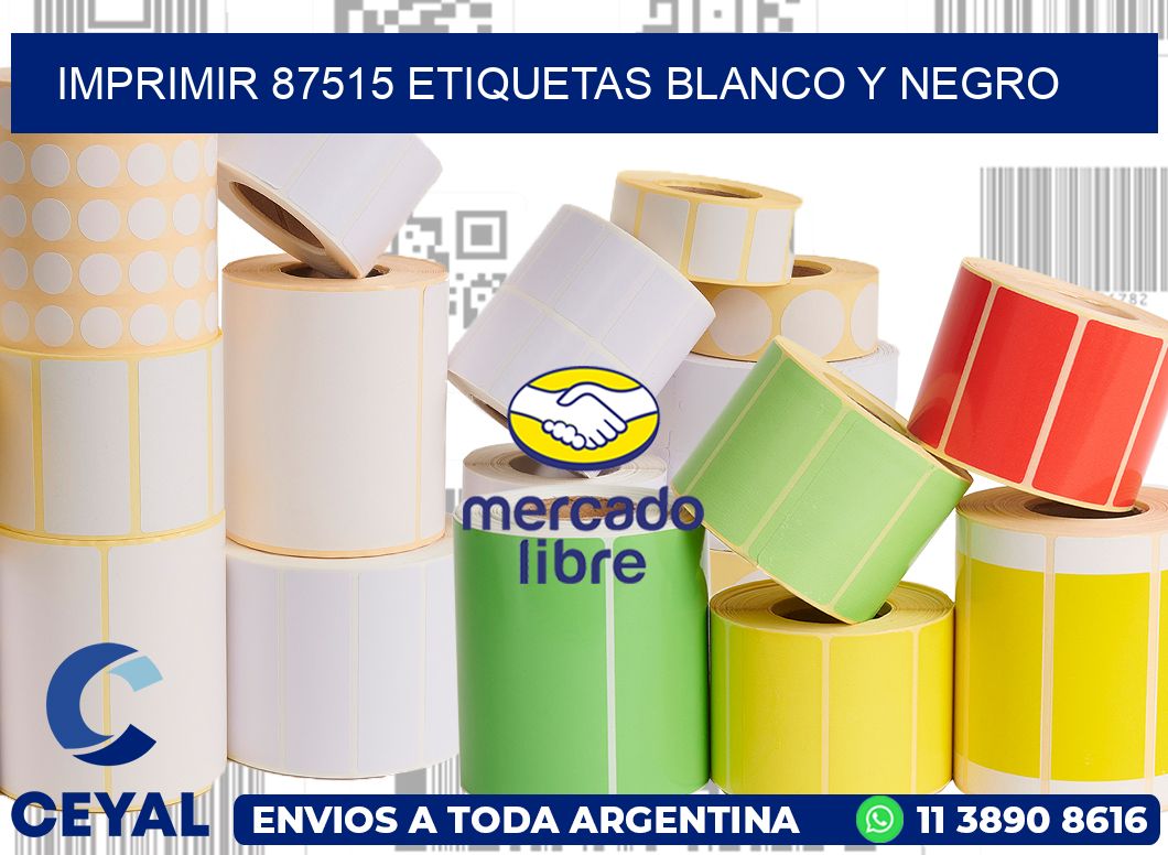 imprimir 87515 etiquetas blanco y negro