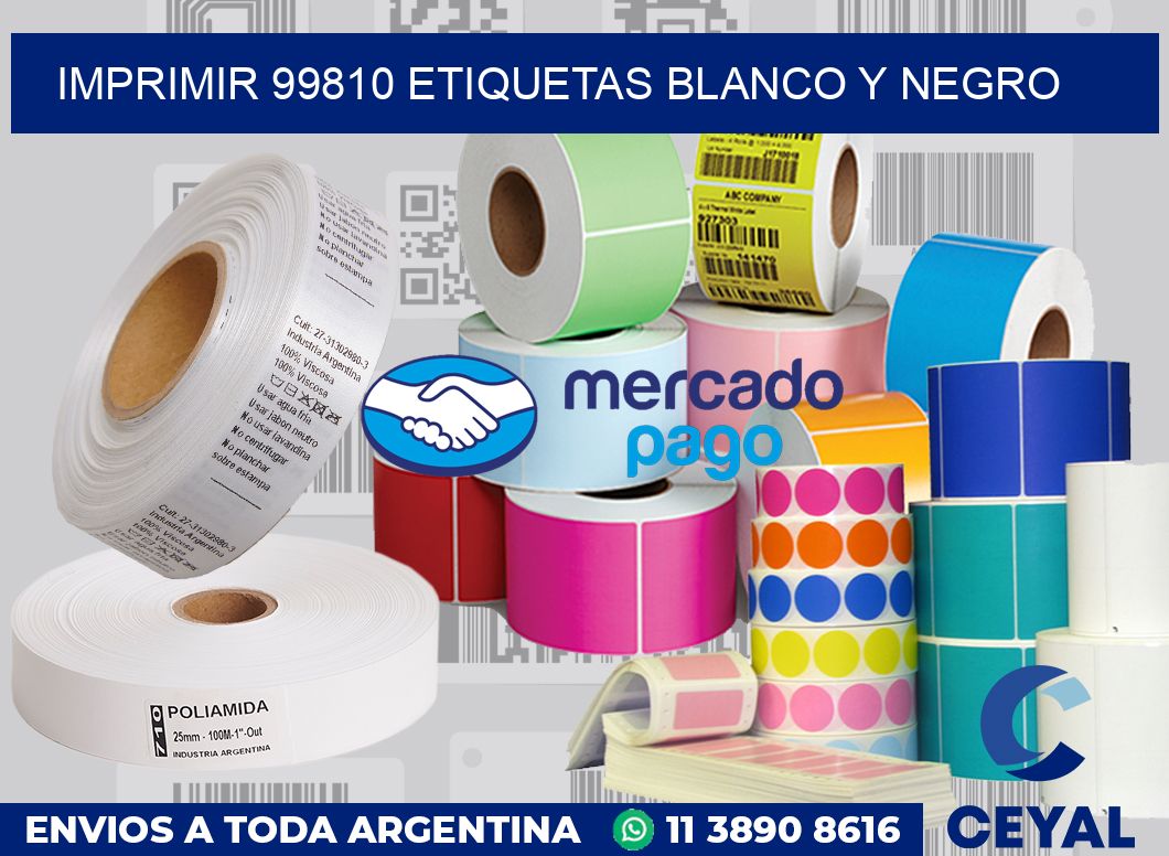 imprimir 99810 etiquetas blanco y negro