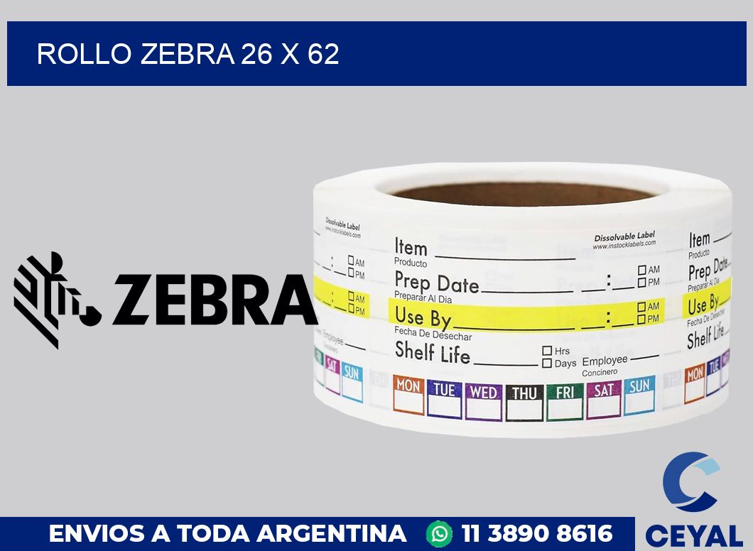 rollo zebra 26 x 62