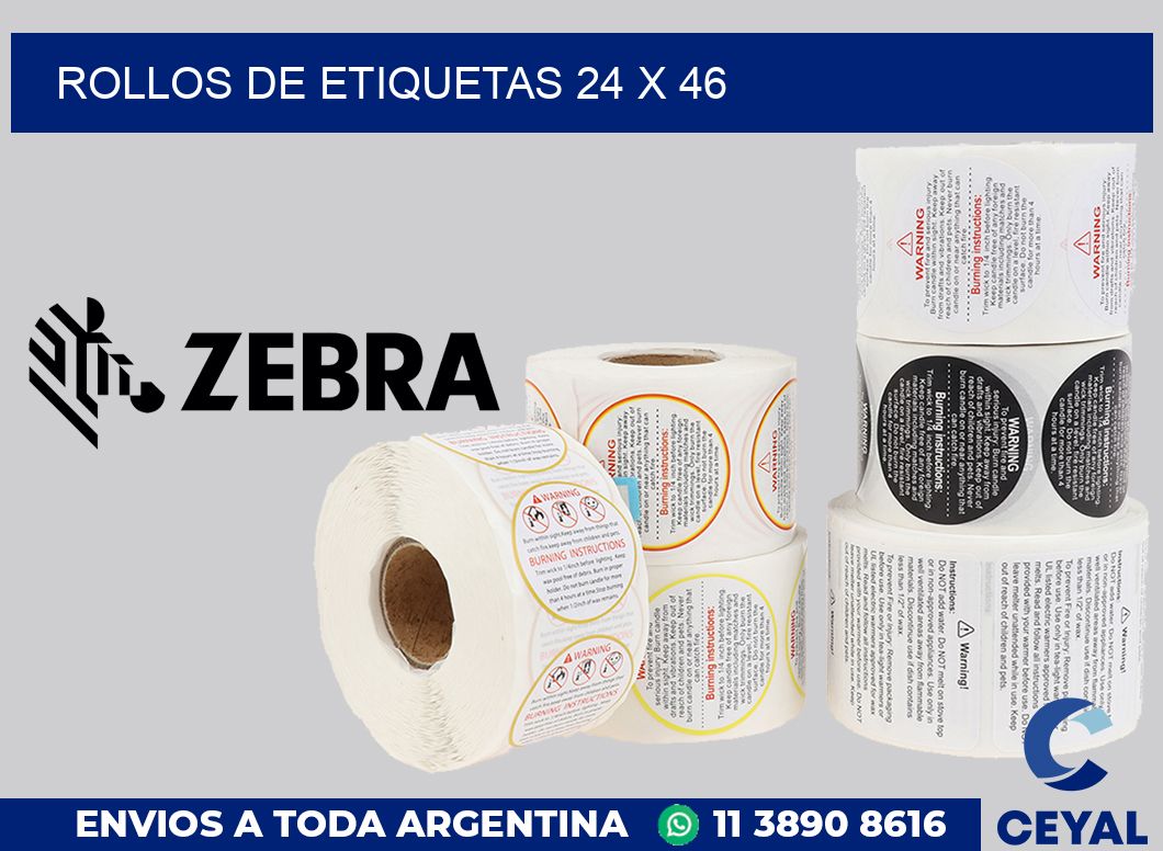 rollos de etiquetas 24 x 46