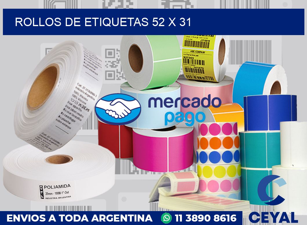 rollos de etiquetas 52 x 31